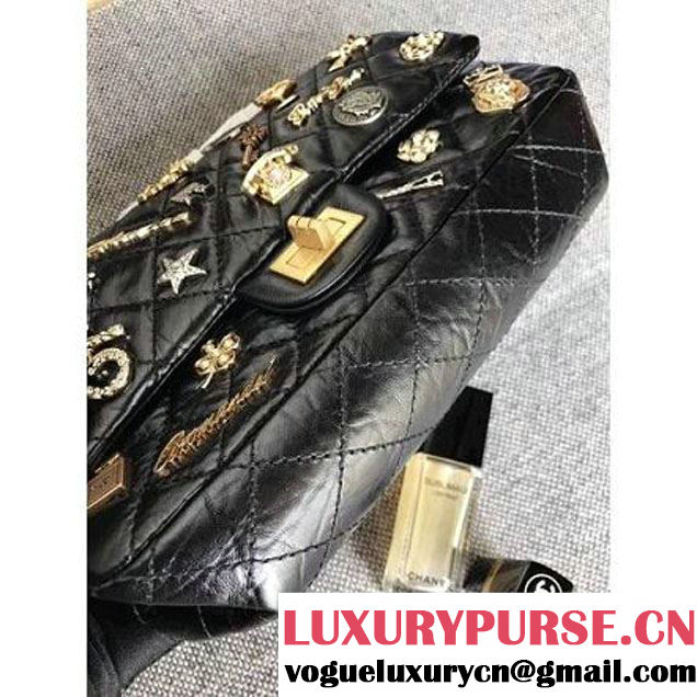 Chanel Aged Calfskin Lucky Charm 2.55 Size 225 Flap Handbag A37586 2017 (MK-7091323 )