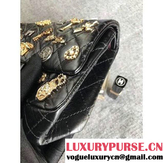 Chanel Aged Calfskin Lucky Charm 2.55 Size 225 Flap Handbag A37586 2017 (MK-7091323 )