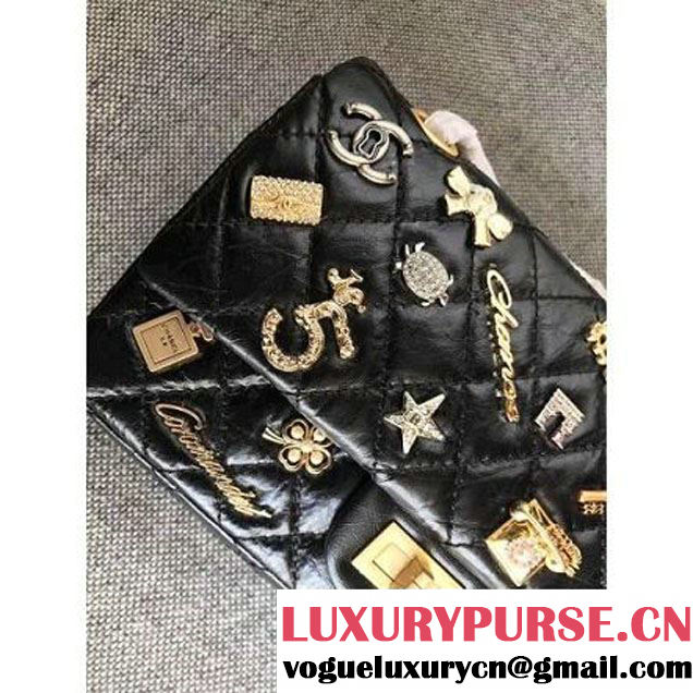 Chanel Aged Calfskin Lucky Charm 2.55 Size 225 Flap Handbag A37586 2017 (MK-7091323 )