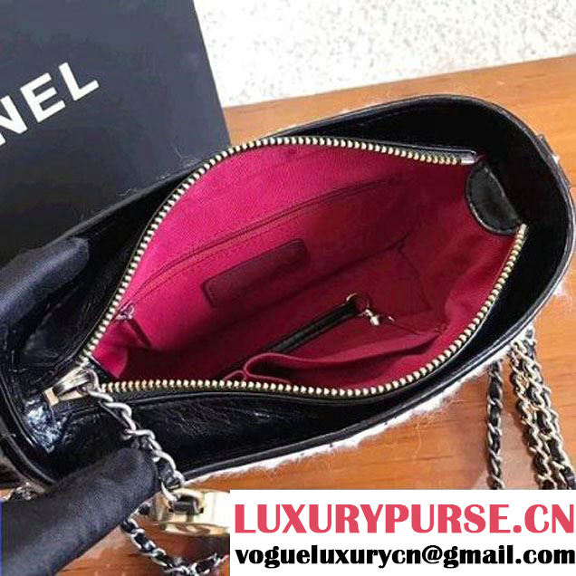 Chanel Tweed/Calfskin Gabrielle Small Hobo Bag A91810 White/Gray 2017 (KN-7101007 )