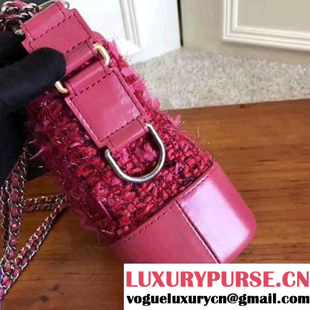 Chanel Tweed/Calfskin Gabrielle Small Hobo Bag A91810 Rosy 2017 (KN-7101005 )