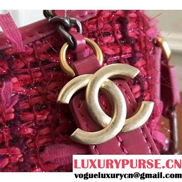 Chanel Tweed/Calfskin Gabrielle Small Hobo Bag A91810 Rosy 2017 (KN-7101005 )