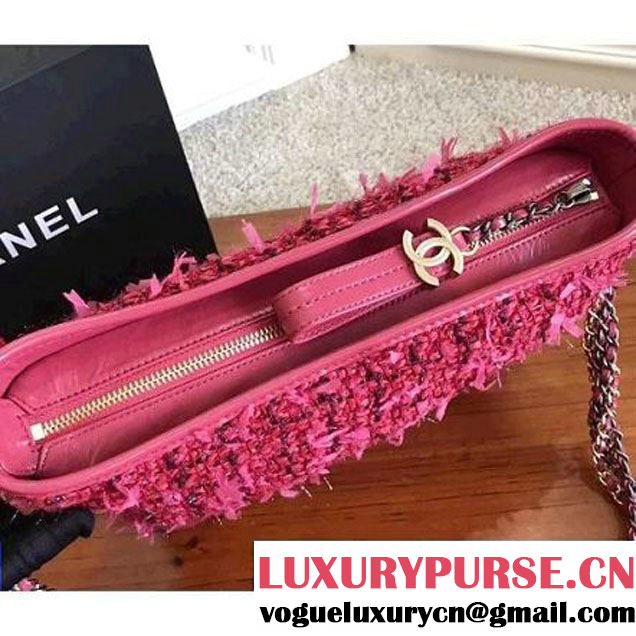 Chanel Tweed/Calfskin Gabrielle Medium Hobo Bag A93824 Rosy 2017 (KN-7101004 )