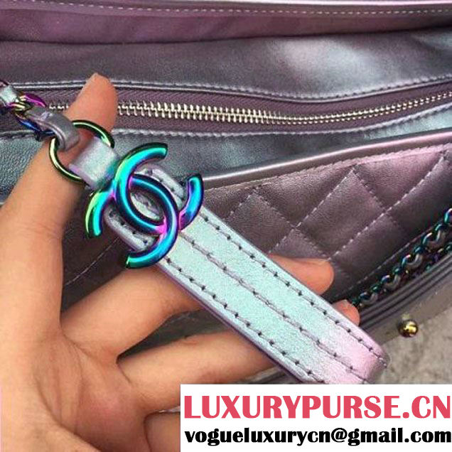 Chanel Medium Gabrielle Hobo Bag in Iridescent Calfskin & Metal A93824 Purple 2017 (2a143-7093052 )