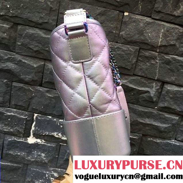 Chanel Medium Gabrielle Hobo Bag in Iridescent Calfskin & Metal A93824 Purple 2017 (2a143-7093052 )