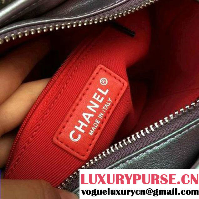 Chanel Medium Gabrielle Hobo Bag in Iridescent Calfskin & Metal A93824 Purple 2017 (2a143-7093052 )