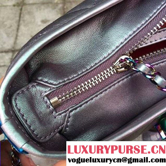 Chanel Medium Gabrielle Hobo Bag in Iridescent Calfskin & Metal A93824 Purple 2017 (2a143-7093052 )