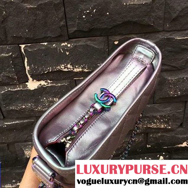 Chanel Small Gabrielle Hobo Bag in Iridescent Calfskin & Metal A91810 Purple 2017 (2a143-7093051 )