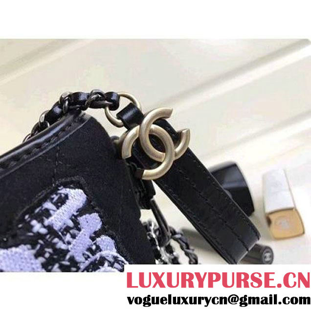 Chanel Small/Medium Gabrielle Hobo Bag in Felt & Calfskin A91810/A93824 Black 2017 (1a086-7092059 )