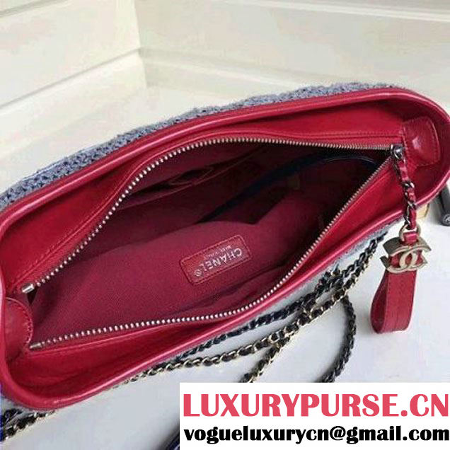 Chanel Small/Medium Gabrielle Hobo Bag in Felt & Calfskin A91810/A93824 Deep Grey 2017 (1a086-7092058 )