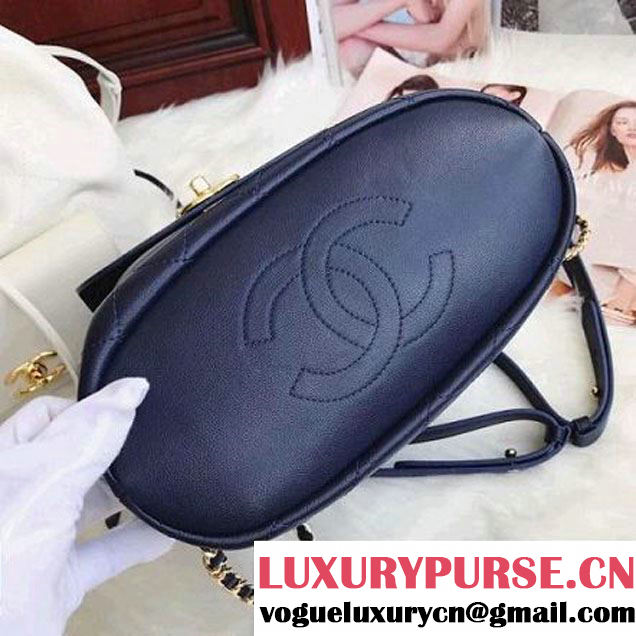Chanel Calfskin/Grained Calfskin Drawstring Backpack Blue 2017 (AV-7101012 )
