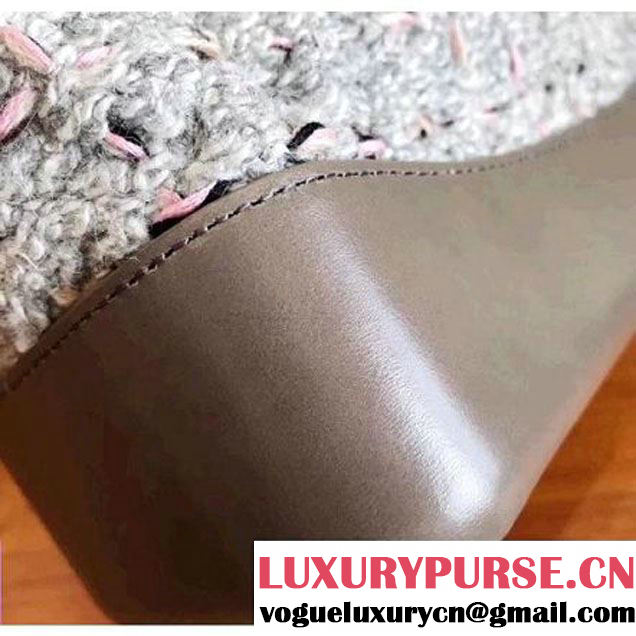 Chanel Tweed/Calfskin Gabrielle Backpack A94485 Gray 2017 (KN-7101010 )