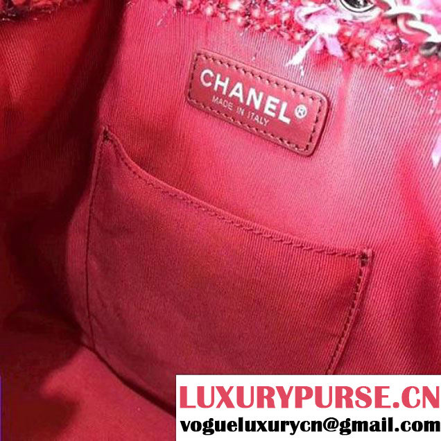 Chanel Tweed/Calfskin Gabrielle Backpack A94485 Rosy 2017 (KN-7101008 )