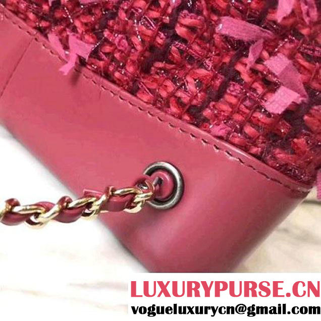 Chanel Tweed/Calfskin Gabrielle Backpack A94485 Rosy 2017 (KN-7101008 )
