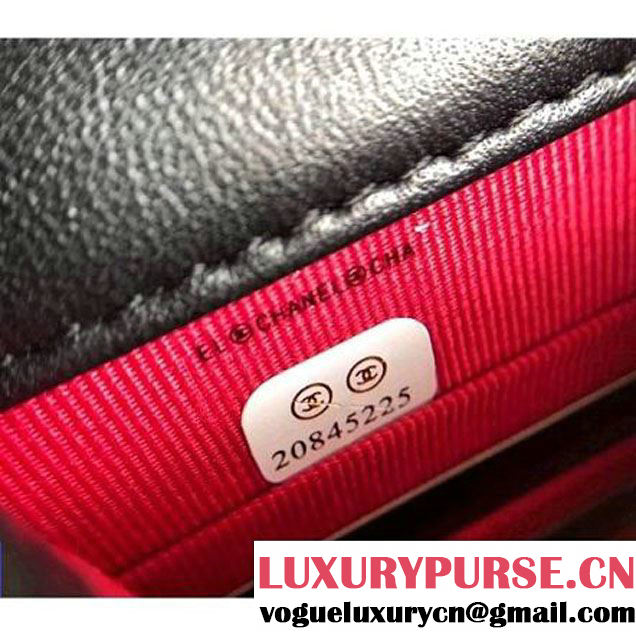 Chanel Crumpled Calfskin Gabrielle Wallet on Chain WOC Bag A84389 Black 2017 (KN-7101019 )