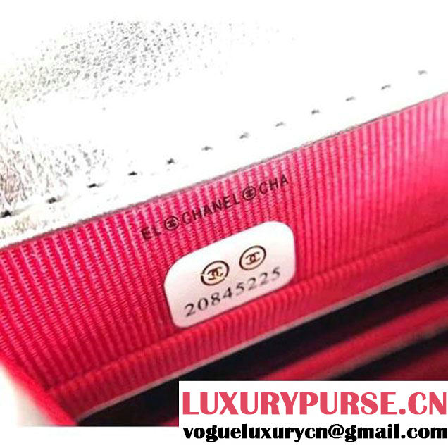 Chanel Crumpled Calfskin Gabrielle Wallet on Chain WOC Bag A84389 Silver 2017 (KN-7101018 )