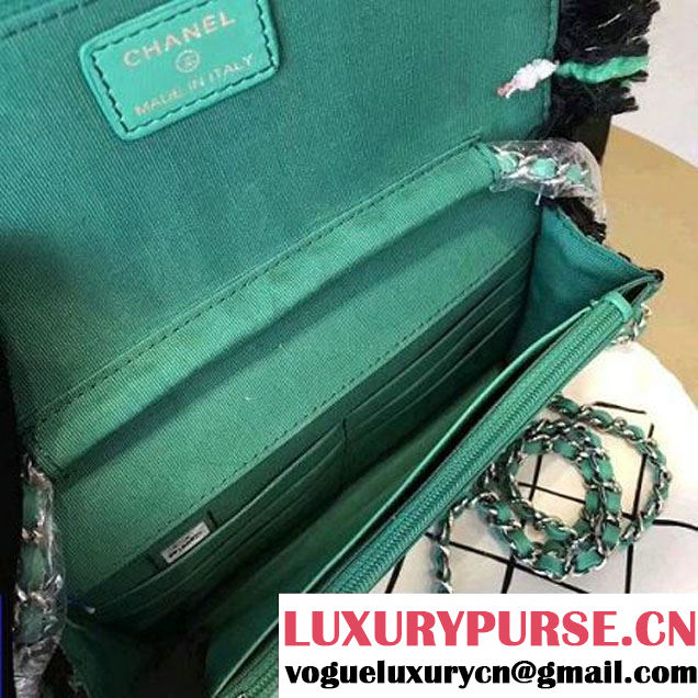 Chanel Green Tweed WOC Bag Embellished with a Robot Charm 2017 (KN-7092060 )