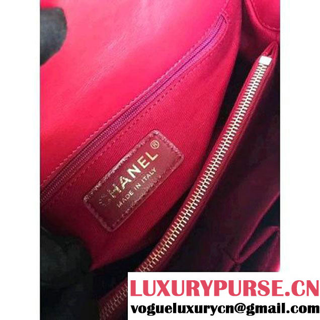 Chanel Chevron Coco Top Handle Medium Flap Bag Red 2017 (MK-7101420 )