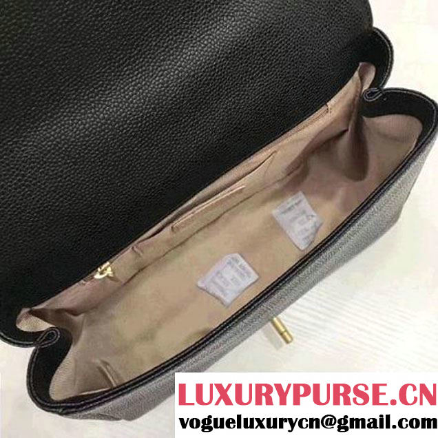 Chanel Grained Calfskin Carry Around Large Flap Bag A91905 Black 2017 (2A058-7101419 )