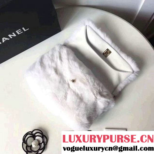 Chanel Orylag & Lambskin Flap Bag White 2017 (2A058-7101409 )
