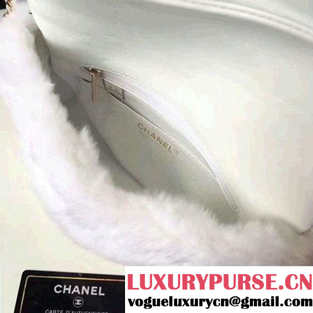 Chanel Orylag & Lambskin Flap Bag White 2017 (2A058-7101409 )