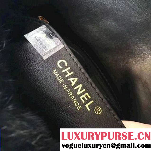 Chanel Orylag & Lambskin Flap Bag Black 2017 (2A058-7101408 )