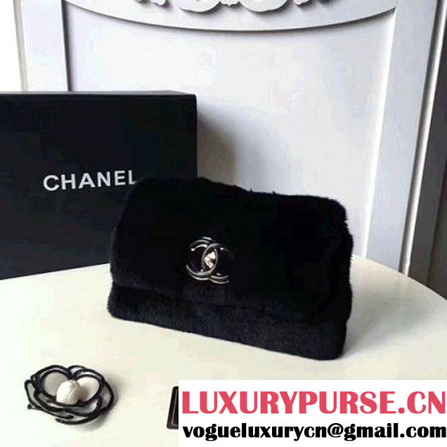 Chanel Orylag & Lambskin Flap Bag Black 2017 (2A058-7101408 )