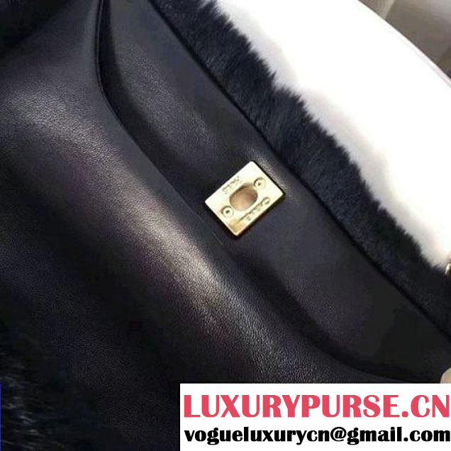 Chanel Orylag & Lambskin Flap Bag Black 2017 (2A058-7101408 )