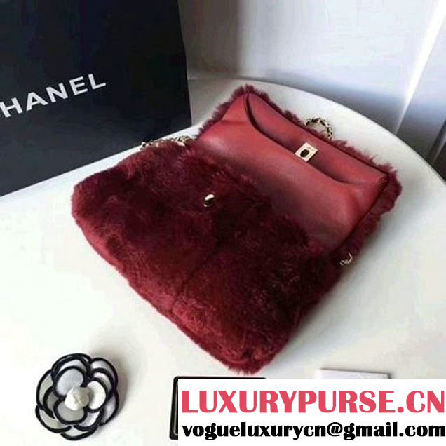 Chanel Orylag & Lambskin Flap Bag Burgundy 2017 (2A058-7101407 )