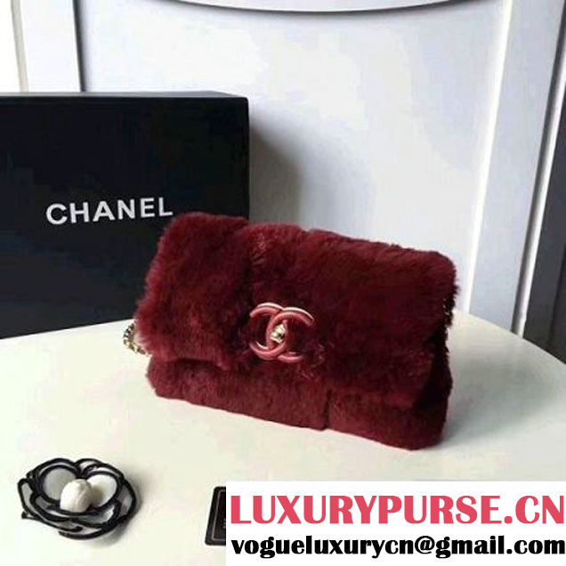 Chanel Orylag & Lambskin Flap Bag Burgundy 2017 (2A058-7101407 )