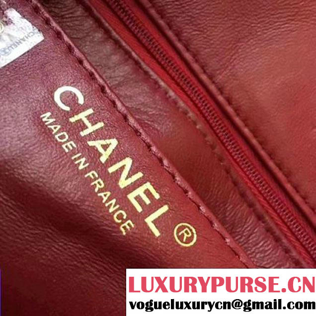 Chanel Orylag & Lambskin Flap Bag Burgundy 2017 (2A058-7101407 )