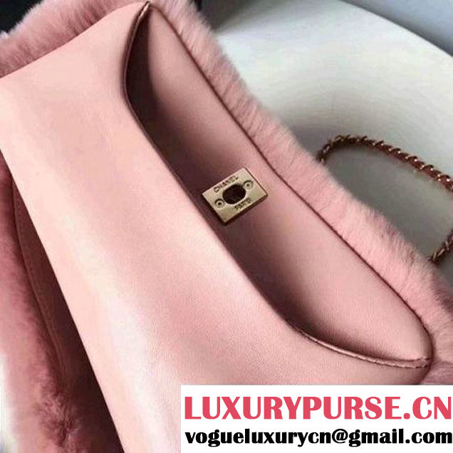 Chanel Orylag & Lambskin Flap Bag Pink 2017 (2A058-7101406 )