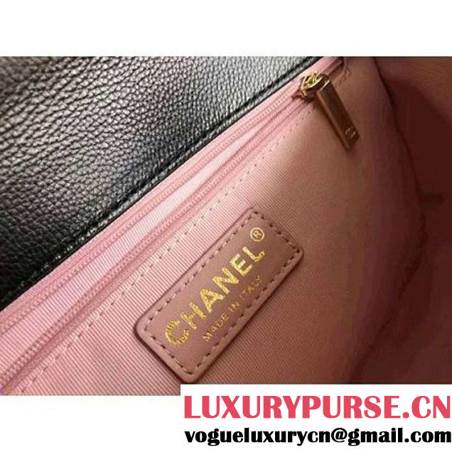 Chanel Calfskin/Grained Calfskin Medium Flap Bag with Metal Beads 2017 (1A111-7101025 )