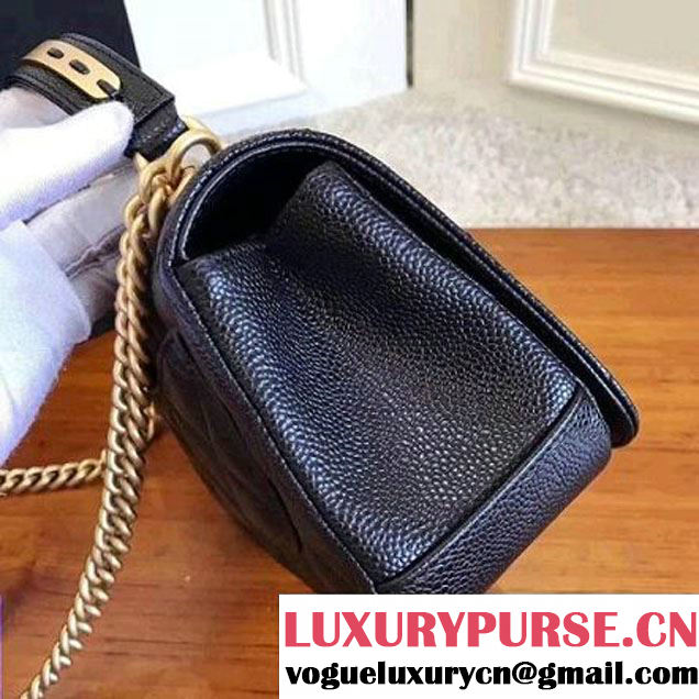 Chanel Grained Calskin Carry Around Flap Bag Black 2017 (KN-7091328 )