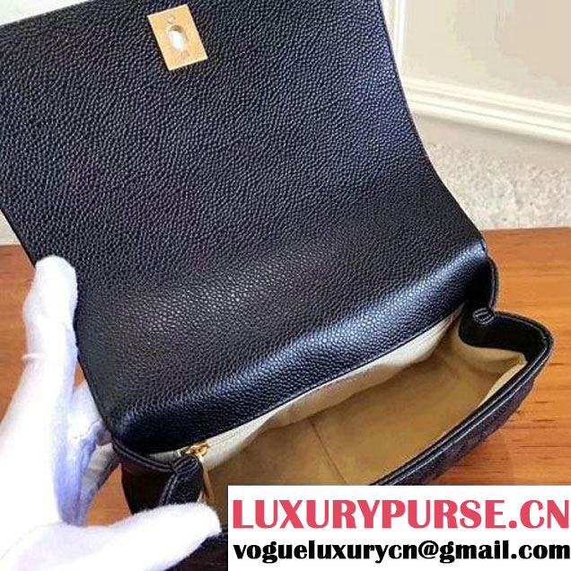 Chanel Grained Calskin Carry Around Flap Bag Black 2017 (KN-7091328 )