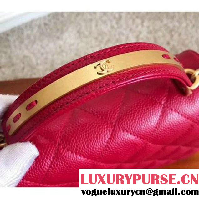 Chanel Grained Calskin Carry Around Flap Bag Rosy 2017 (KN-7091327 )