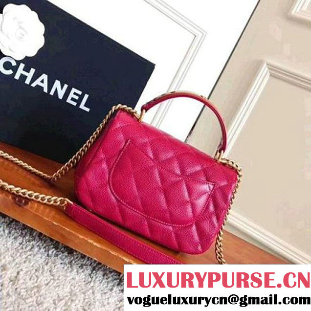 Chanel Grained Calskin Carry Around Flap Bag Rosy 2017 (KN-7091327 )