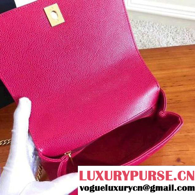 Chanel Grained Calskin Carry Around Flap Bag Rosy 2017 (KN-7091327 )