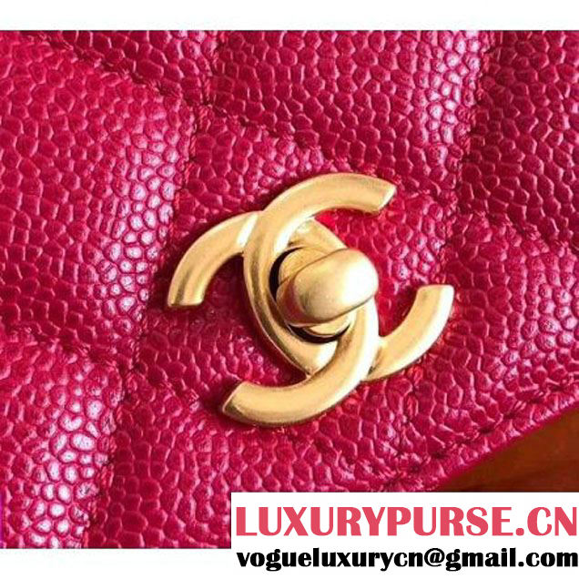 Chanel Grained Calskin Carry Around Flap Bag Rosy 2017 (KN-7091327 )