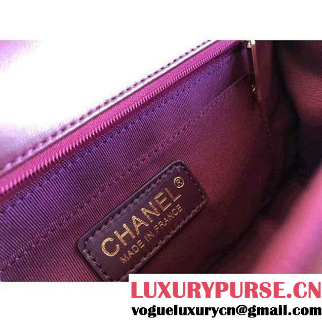 Chanel Calfskin Chevron Statement Medium Flap Bag A91588 Burgundy 2017 (1A111-7091312 )
