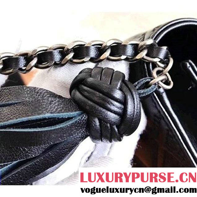 Chanel Fringe Lambskin Quliting Wallet on Chain WOC Bag A82705 Black 2017 (KN-7102613 )
