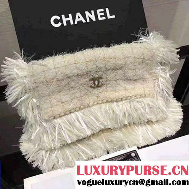 Chanel Fringe Tweed Clutch Small Bag A91824 White 2017 (KN-7102631 )