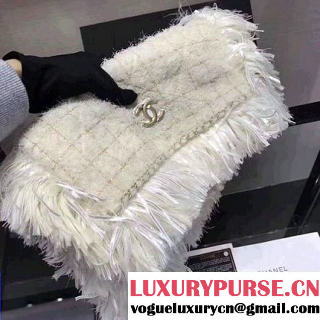 Chanel Fringe Tweed Clutch Small Bag A91824 White 2017 (KN-7102631 )