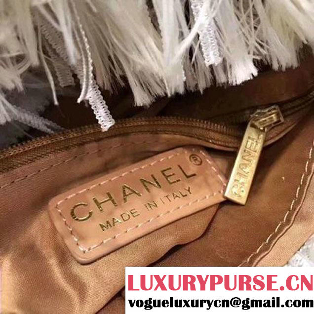 Chanel Fringe Tweed Clutch Small Bag A91824 White 2017 (KN-7102631 )