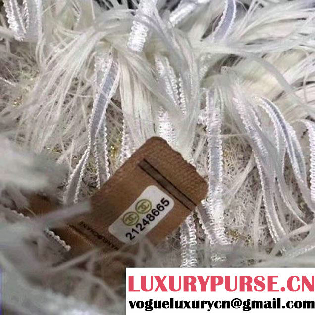 Chanel Fringe Tweed Clutch Small Bag A91824 White 2017 (KN-7102631 )