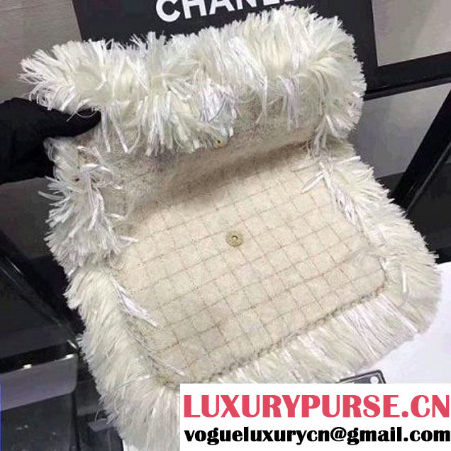 Chanel Fringe Tweed Clutch Small Bag A91824 White 2017 (KN-7102631 )