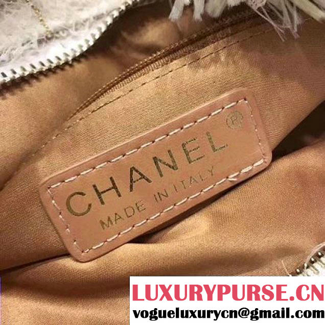 Chanel Fringe Tweed Clutch Bag A91824 White 2017 (KN-7102630 )