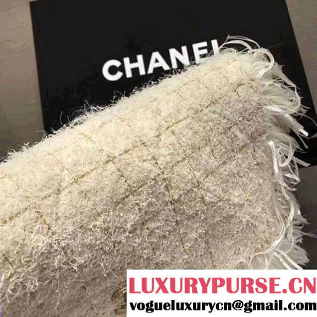 Chanel Fringe Tweed Clutch Bag A91824 White 2017 (KN-7102630 )