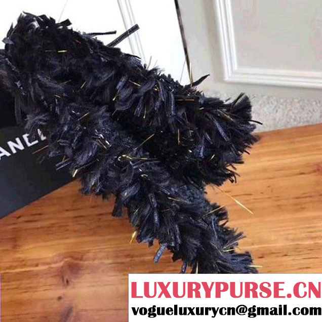 Chanel Fringe Tweed Clutch Bag A91824 Black 2017 (KN-7102629 )
