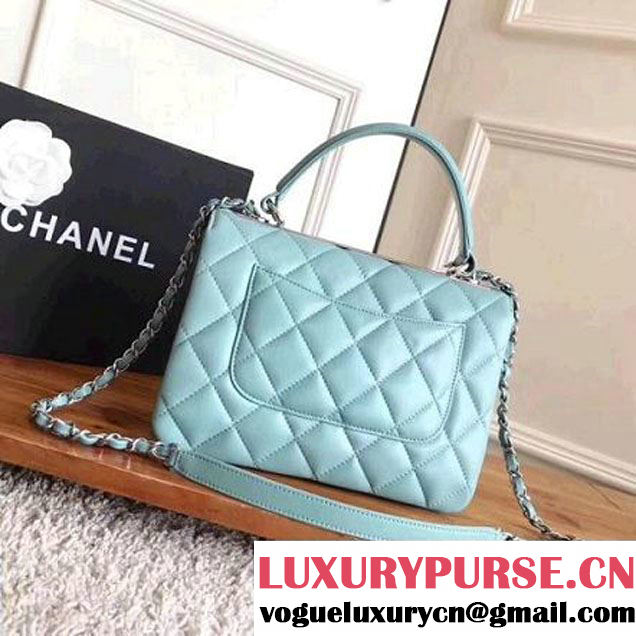Chanel Small Trendy CC Flap Bag With Top Handle Jade 2017(Silver Hardware) (ZMD-7102622 )